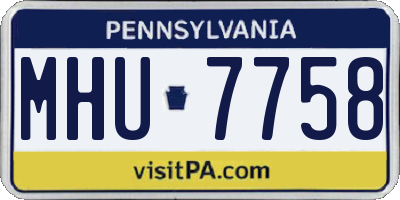 PA license plate MHU7758