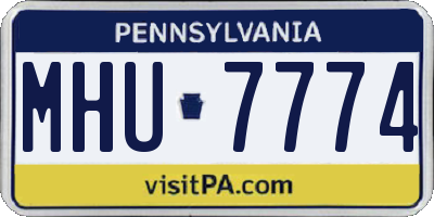 PA license plate MHU7774