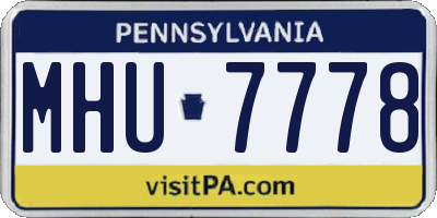 PA license plate MHU7778