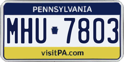 PA license plate MHU7803