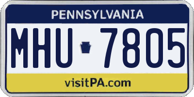 PA license plate MHU7805