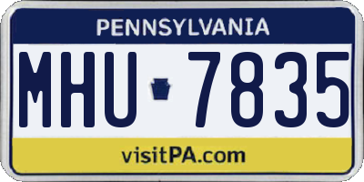 PA license plate MHU7835