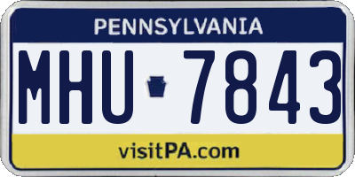 PA license plate MHU7843
