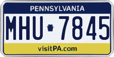 PA license plate MHU7845