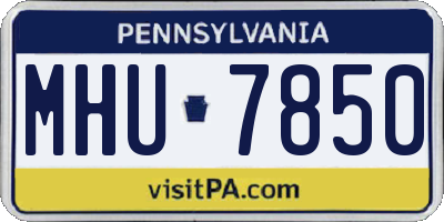 PA license plate MHU7850