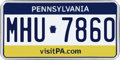 PA license plate MHU7860