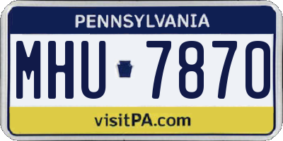 PA license plate MHU7870