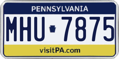 PA license plate MHU7875