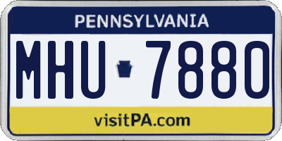 PA license plate MHU7880