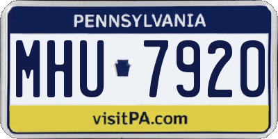 PA license plate MHU7920