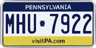 PA license plate MHU7922