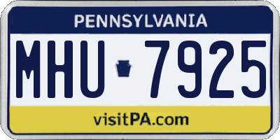 PA license plate MHU7925