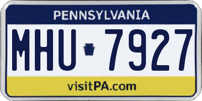 PA license plate MHU7927