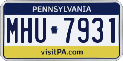PA license plate MHU7931