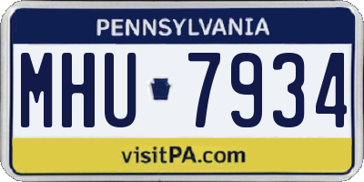 PA license plate MHU7934