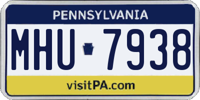 PA license plate MHU7938