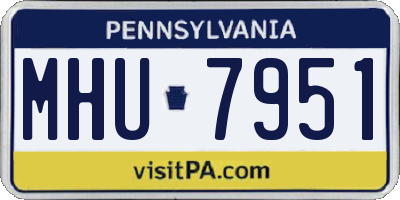 PA license plate MHU7951