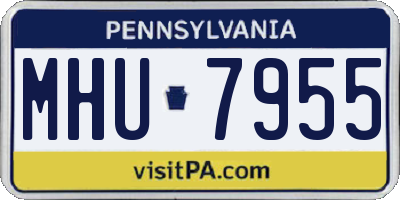PA license plate MHU7955