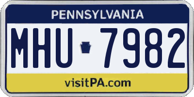 PA license plate MHU7982