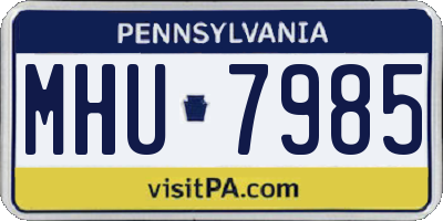 PA license plate MHU7985