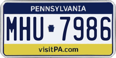 PA license plate MHU7986