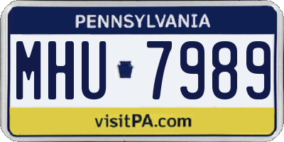 PA license plate MHU7989