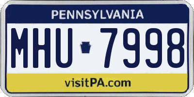 PA license plate MHU7998