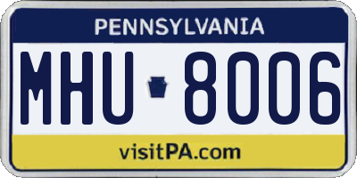 PA license plate MHU8006