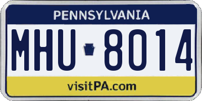PA license plate MHU8014