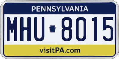 PA license plate MHU8015