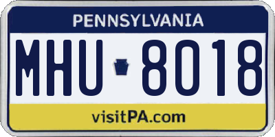PA license plate MHU8018