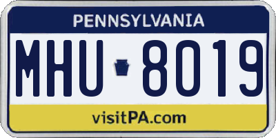 PA license plate MHU8019