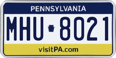 PA license plate MHU8021