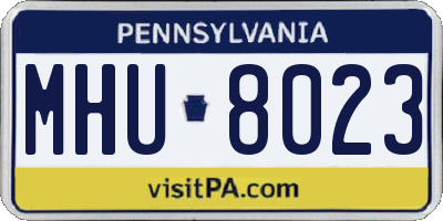 PA license plate MHU8023