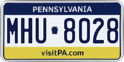 PA license plate MHU8028