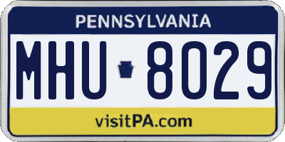 PA license plate MHU8029