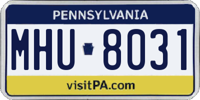 PA license plate MHU8031