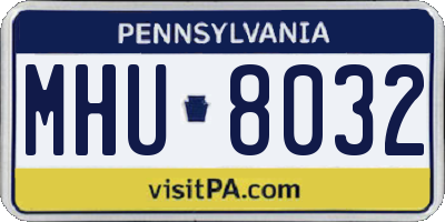 PA license plate MHU8032
