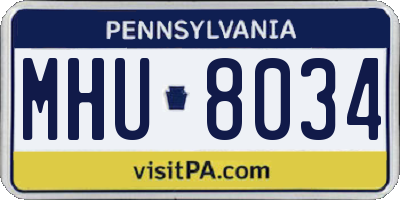 PA license plate MHU8034