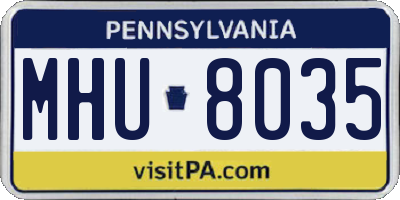 PA license plate MHU8035