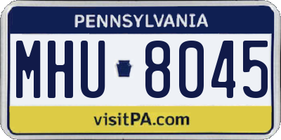 PA license plate MHU8045