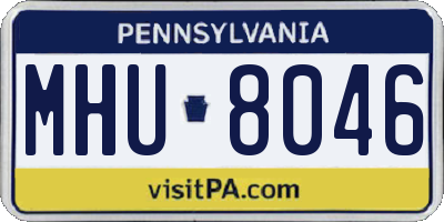 PA license plate MHU8046