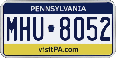 PA license plate MHU8052
