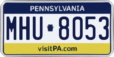 PA license plate MHU8053
