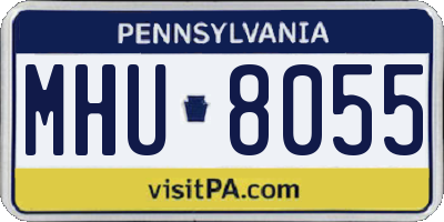 PA license plate MHU8055