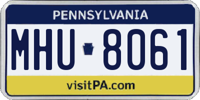PA license plate MHU8061