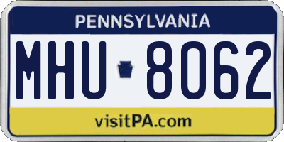 PA license plate MHU8062