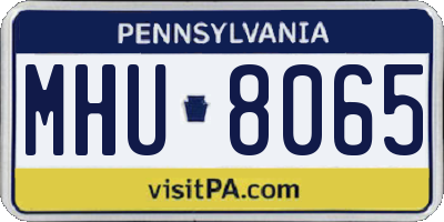 PA license plate MHU8065