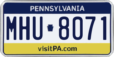 PA license plate MHU8071