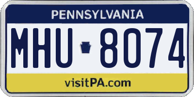PA license plate MHU8074